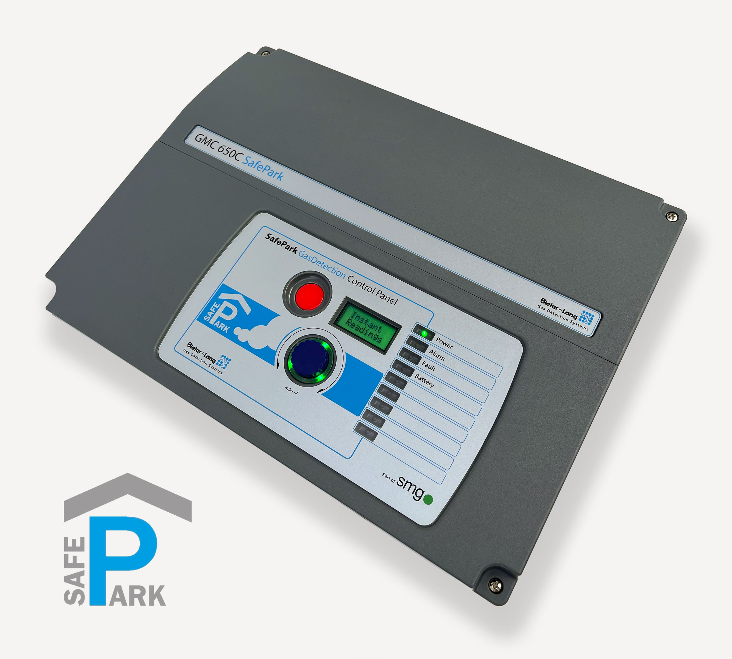 GMC 650C SafePark_Bieler+Lang_Underground_Parking_Garages_and_Loading_Zones_Gas_Detection_System_with_2-Wire_BUS_System_Control_Unit_with_Color-Changing_Display_Wall_Panel_Perspective