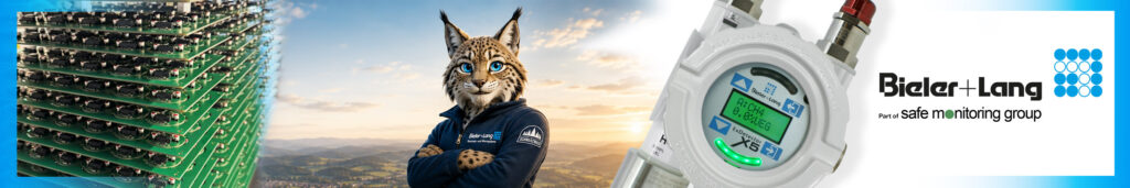 Bieler+Lang_Tradition_und_Expertise_in_Gaswarneinrichtungen+Elektronikfertigung+Gaswarnservice_Platinenbestückung_BieLa_Maskottchen_ExDetector_X5_Banner