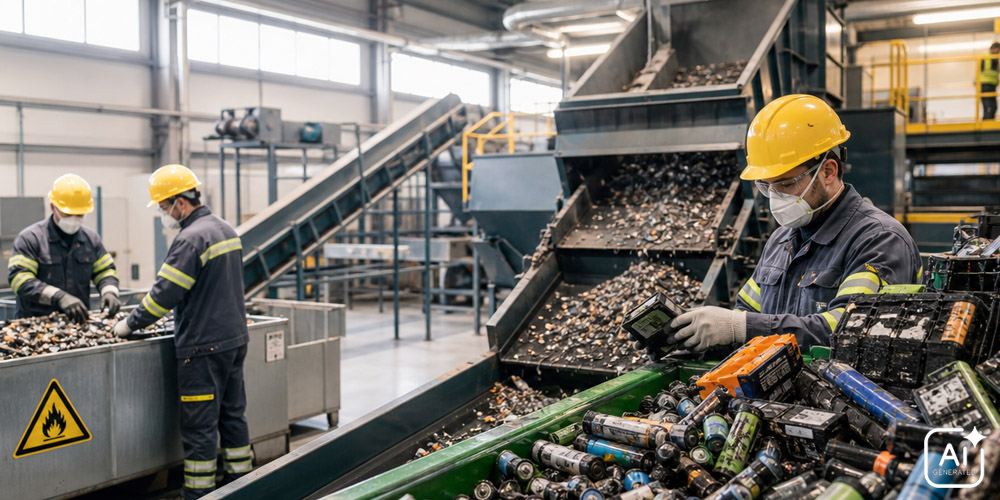 Bieler+Lang_Gefährdung_durch_brennbare_toxische_explosionsfähige Gase_Batterierecycling_Altbatterien_Raumüberwachung_ mit_fest_installierter_Gaswarneinrichtung
